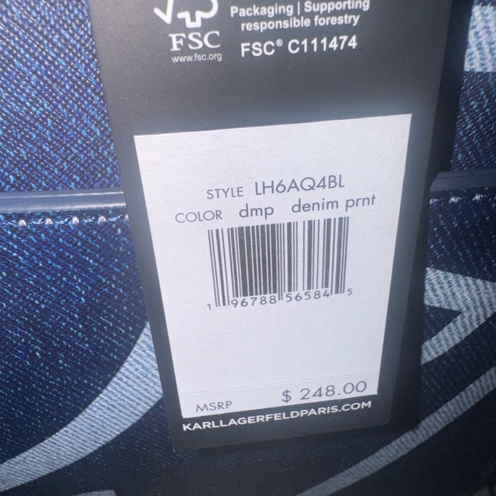 Karl Lagerfeld Dark Blue Tote Nouveau Collection with Logo Charm - Picture 4 of 17